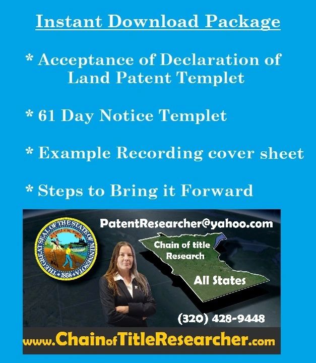 Land Patent Templets Instant Download